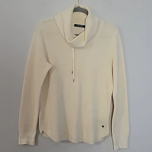 Lauren Ralph Lauren cotton funel neck sweater Cream Sz L - Picture 1 of 8