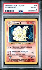 1999 Pokemon French Base Set Feunard Ninetales Holo #12 PSA 8 NM-MT - Picture 1 of 2