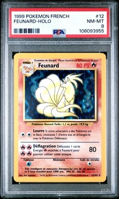 1999 Pokemon French Base Set Feunard Ninetales Holo #12 PSA 8 NM-MT - Image 1 of 2