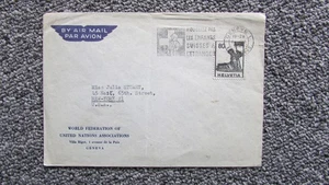 SCHWEIZ WELT VEREINTE NATIONEN ASSOZIATIONSBRIEF NACH NEW YORK USA - Bild 1 von 2