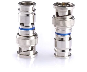 BNC Compression Connector | for RG59 Coaxial Cable - Male, SDI, CCTV | 100 Pack - Picture 1 of 3