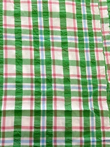 Tela escocesa vintage Seersucker mezcla de rayón 45" x 2 3/8 yardas - Imagen 1 de 5