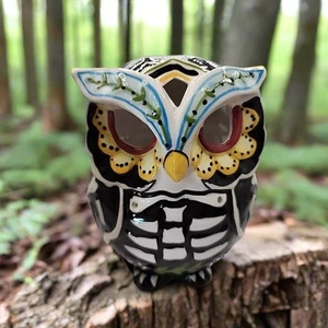 Day of the Dead Owl Tealight Candle House - Picture 1 of 5