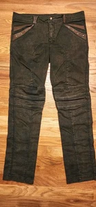Anahata Designs Basis Pants Size 38 Organic Stretch Cotton And Leather - Picture 1 of 12