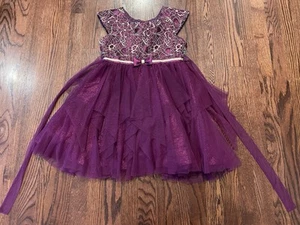 Jona Michelle Girls Size 7 Purple Fancy Sleeveless Dress - Picture 1 of 8