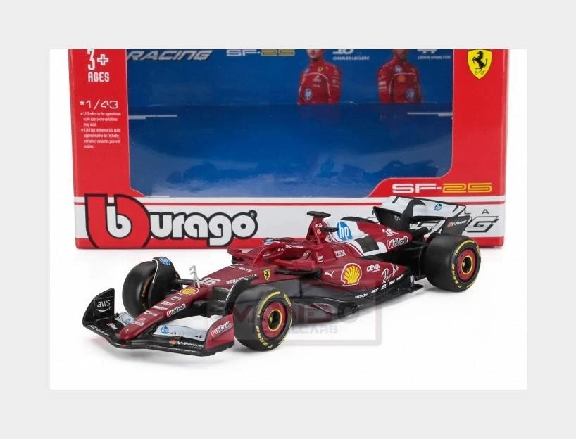 1:43 BURAGO Ferrari F1 Sf-25 #16 Season 2025 Charles Leclerc Red BU36853-L - Immagine 1 di 2