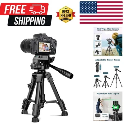 Compact 25" Aluminum Mini Tripod for DSLR & Smartphone - Portable Stability - Image 1 of 4