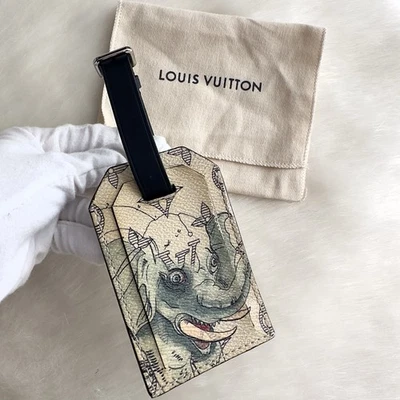 ✨Etiqueta de equipaje Louis Vuitton Savane Elephant monograma lona Chapman Brothers azul marino - Imagen 1 de 4