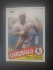 Vince Coleman Signed Autograph 1985 Baseball Card Signature Rookie 24T - Picture 1 of 6