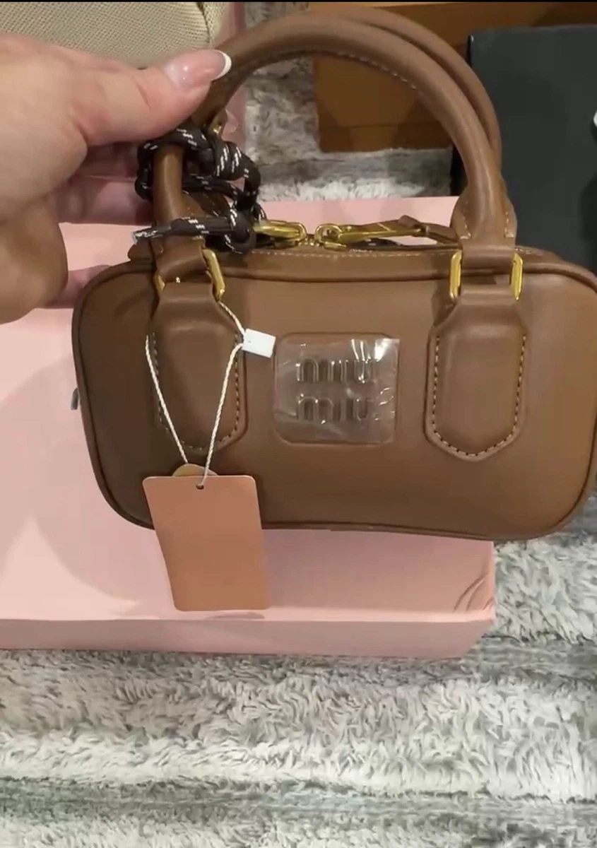 Brown Leather Exterior Miu Miu Bags & Handbags for Women for sale