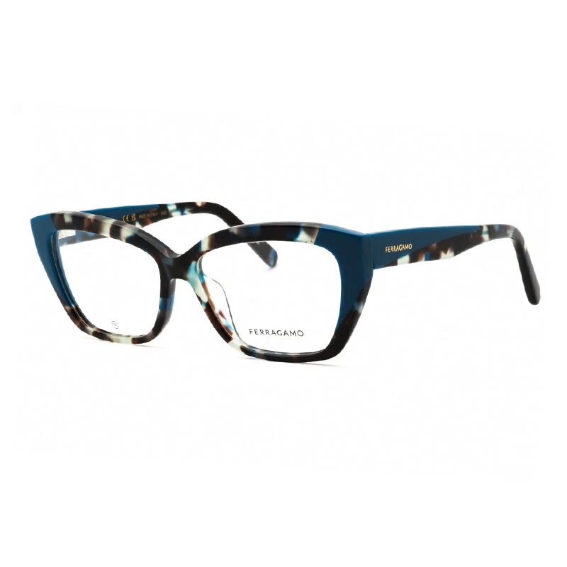 FERRAGAMO SF-2938N 414 Blue Tortoise & Deep Turquoise Eyeglasses 53/14/140