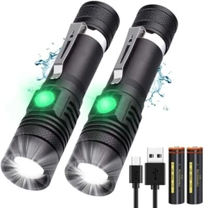 2x Superhelle Taschenlampe CREE LED 80000LM USB wiederaufladbare Fackel Batterie - Bild 1 von 12