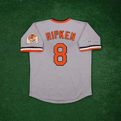 Cal Ripken Jr. Baltimore Orioles 1984 Cooperstown Grey 30th Anniv. Men's Jersey - Imagem 1 de 4