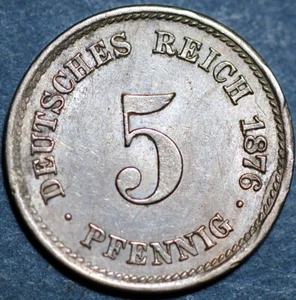 Germany Empire 5 Pfennig 1876 J KM# 3 - Picture 1 of 2