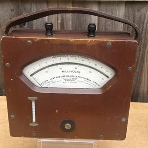Vintage Holzkiste Millivolts/Foster Instrument Co Ltd Seral 104719 Typ 1352Y - Bild 1 von 10