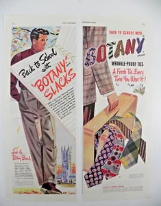 1948 Botanik Slack & Ties Printanzeigen ~ zwei bunte Printanzeigen von 1948! - Bild 1 von 7
