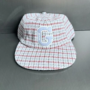 NWT Gap Logo Houndstooth Style Gray / Blue Tweed Wool Adjustable Cap Hat - Picture 1 of 8