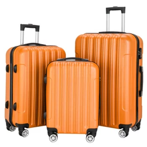 20"24"28" Trolley Case 3-Piece Hardside Lightweight Spinner Luggage Bag Set TSA - Picture 1 of 40