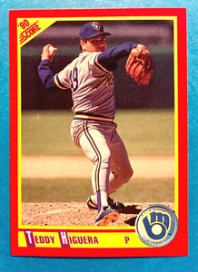 1990 Score Teddy Higuera #305 Baseball Card Milwaukee Brewers (1x AS) - Picture 1 of 2