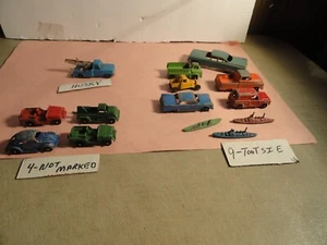 VINTAGE TOOTSIE TOYS DIE CAST CARS TRUCKS BOATS1-HUSKY TOW TRUCK 2 JEEPN - VW - Picture 1 of 17