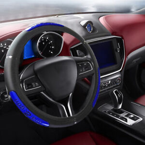 Car Steering Wheel Cover Leather Universal Auto-Accessories Blue Black Anti-slip