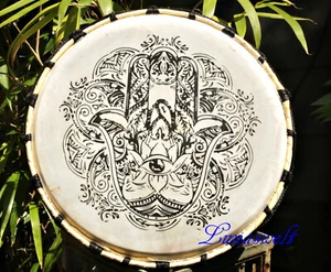 Schamanentrommel Rahmentrommel Hamsa Ø ca.30 cm mit Schlegel - Bild 1 von 5