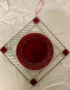 Suncatcher~ Avon Ruby Red Vintage Glass, Antique Leaded Glass - Picture 1 of 3