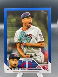 2023 Topps Series 2 CHRIS ARCHER Royal Blue Color Match #465 plus Base Twins - Bild 1 von 7