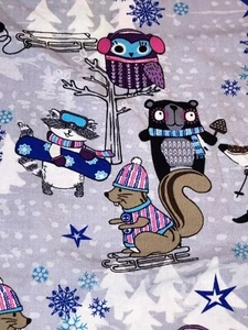 Scrubstar Unisex 2X Winter-Themed Scrub Top With Cartoon Bears & Snowflakes - Picture 1 of 8