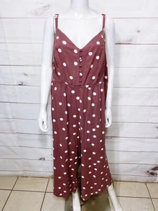 Torrid Womens Challis Culotte Jumpsuit Size 4 Polka Dot V-Neck Sleeveless - Picture 1 of 7