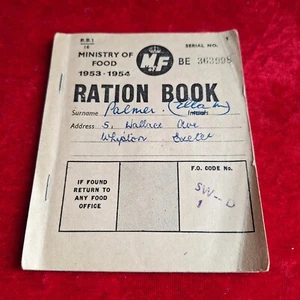 MINISTRY OF FOOD RATION BOOK 1953 - 1954 - Great condition. - Picture 1 of 5