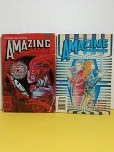 Amazing Stories Lot of 2 Science Fiction Books 1988-1990 Vintage - Picture 1 of 17