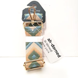 Ahdorned 2" Adjustable Guitar Strap Blue Multi Southwestern Silver Hardware New - Picture 1 of 12