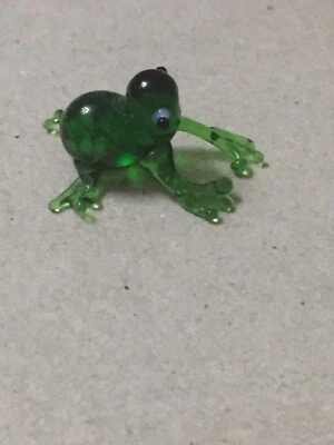 Tiny Murano Glass,Chinese Glass:Glass Frog Figure,Frog Ornament - Image 1 of 4