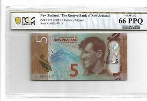 New Zealand/The Reserve Bank of New Zealand Pick#191 2015 5 Dollars PCGS 66 PPQ