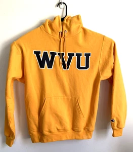 Champion Athleticwear WVU University Hoodie Cotton Gold Cotton Poly Long Sleeve - Picture 1 of 10