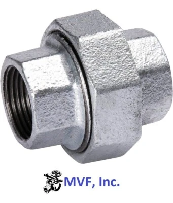 3" 150 Threaded NPT Union Galvanized Malleable Iron Pipe Fitting MI041141GMI - Image 1 of 4