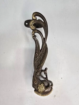 Manijas de puerta estilo vintage con forma de pavo real de latón victoriano tirador manijas decoración del hogar Foto 1 de 4