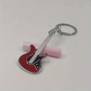 Classic Metal Paint Guitar Key Chain Creative Musical Instrument Backpack New