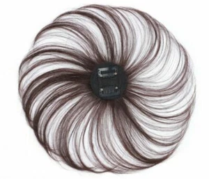 100% Human Hair Mini Topper Toupee Bangs Clip Hairpiece Top Wig for Women Men - Picture 1 of 5
