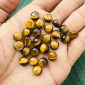 5 MM Natural Tiger's Eye Round Shape Loose Gemstone Cabochon Lot Wholesale - Picture 1 of 4
