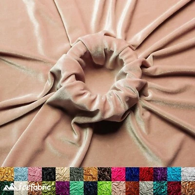 Rose Gold Stretch Velvet Fabric By The Yard - Image 1 of 4
