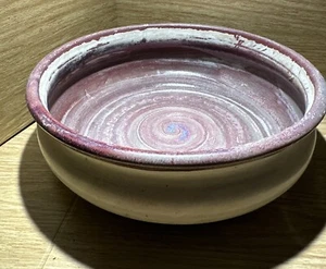 Blue Ridge Pottery Art Pottery Cram Burgundy Bowl Signed Alun Ward Virginia - Picture 1 of 10