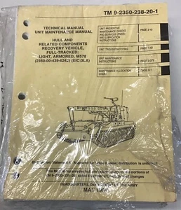 TM 9-2350-238-20-1 M578 Full Tracked Light Armored Vehicle Tech/Maintenance NEW - Picture 1 of 6