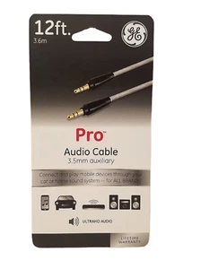GE- General Electric Pro Audio Cable | 3.5mm Auxiliary Cord | 12 ft / 3.6 m - Picture 1 of 6