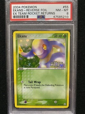 2004 Pokemon EX Team Rocket Returns Ekans Reverse Foil 55/109 PSA 8 NM-MT - Image 1 of 2