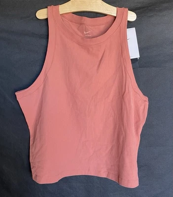 Camiseta sin mangas Nike Zenvy talla M rosa cañón acanalada InfinaSoft compresión nueva con etiquetas $65 Foto 1 de 4