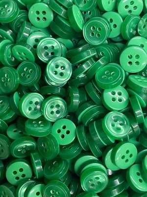4 Hole GREEN Buttons Used in Sewing, Tailoring, Shirts, Tshirts, Dress - Image 1 of 4