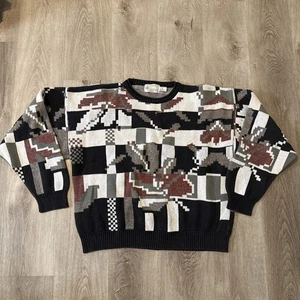 Vintage London Fog Men’s Abstract Knit Sweater Size XL Multicolor - Picture 1 of 8