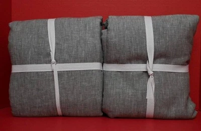 Pottery Barn Custom Belgian Flax Linen Blackout Curtains S/2 100" x 96 Flagstone - Image 1 of 4